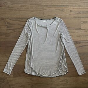 LOFT Black and White Striped Long Sleeve Tee - Size XS